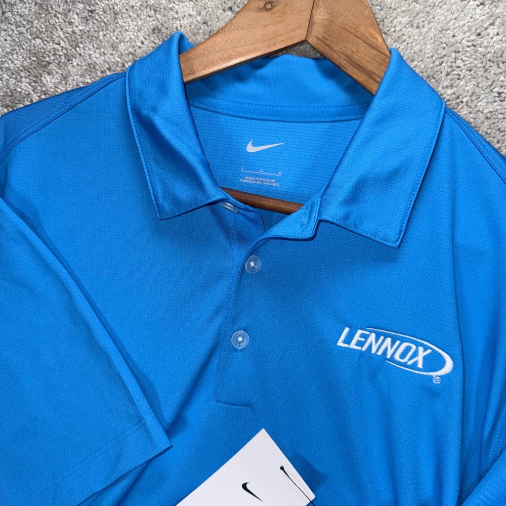 NWT Nike Golf Lennox Polo Shirt Men's Large Blue Dri-FIT Short Sleeve